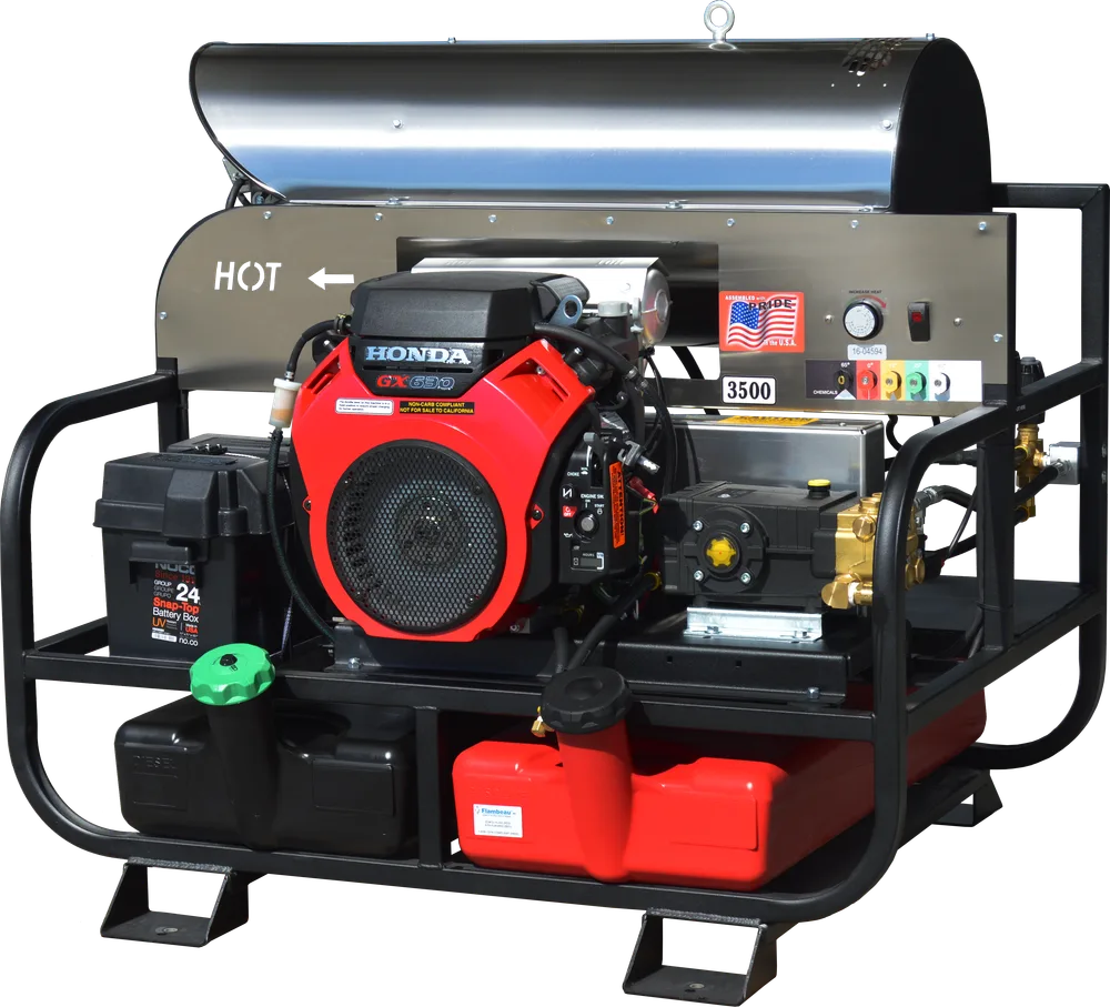 6012PRO-20G Pro Super Skid Hot Water Pressure Washer, 5.5 GPM at 3500 PSI