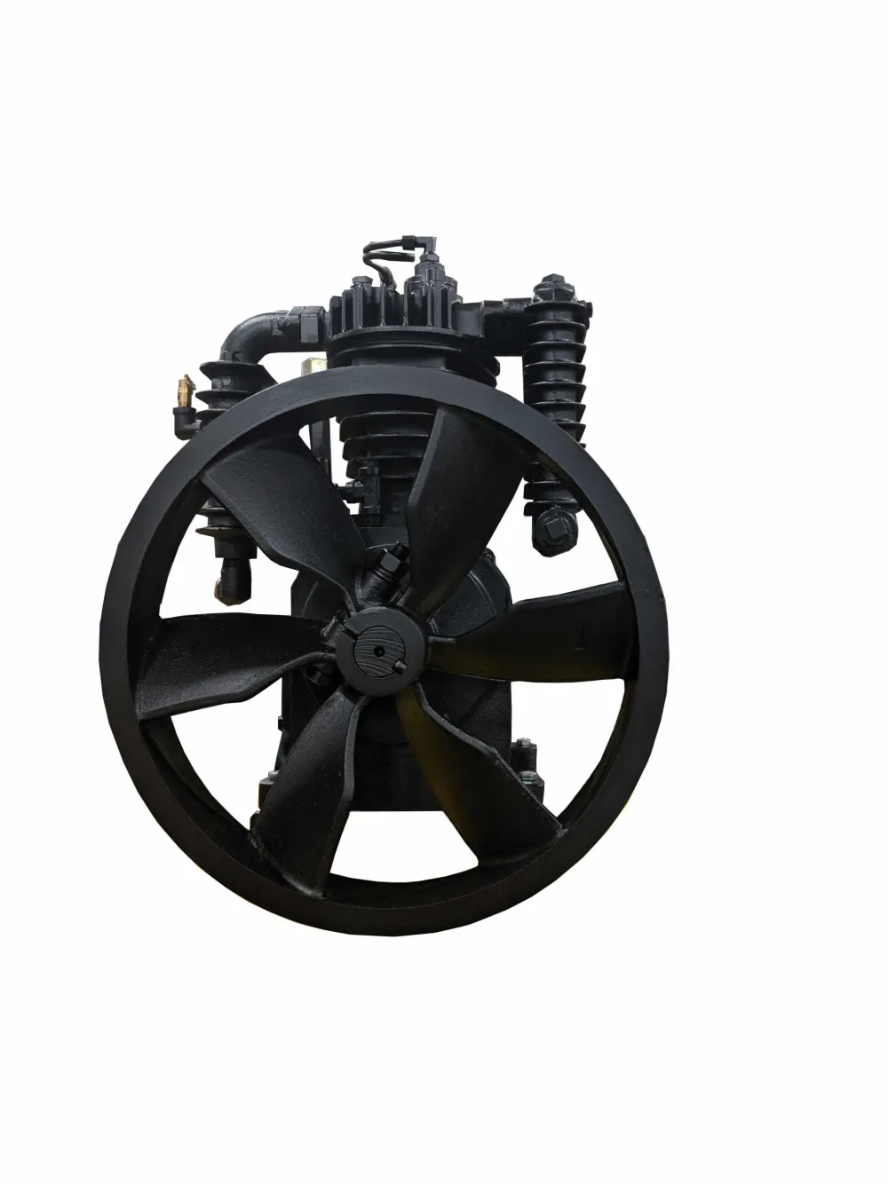 5HP Inline 24CFM Displacement 2 Stage Reciprocating Pressure Lubricated Bare Pump w/Flywheel, view 3