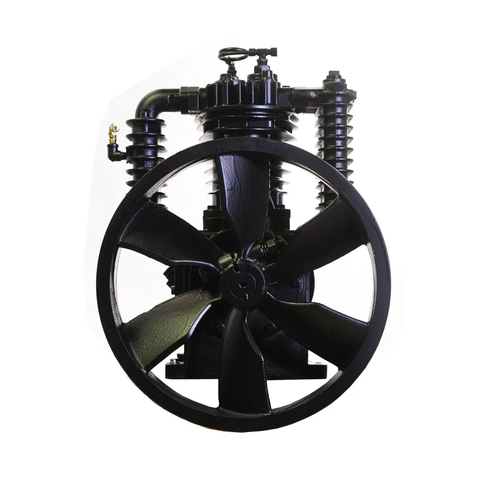 5HP Inline 24CFM Displacement 2 Stage Reciprocating Pressure Lubricated Bare Pump w/Flywheel, view 5