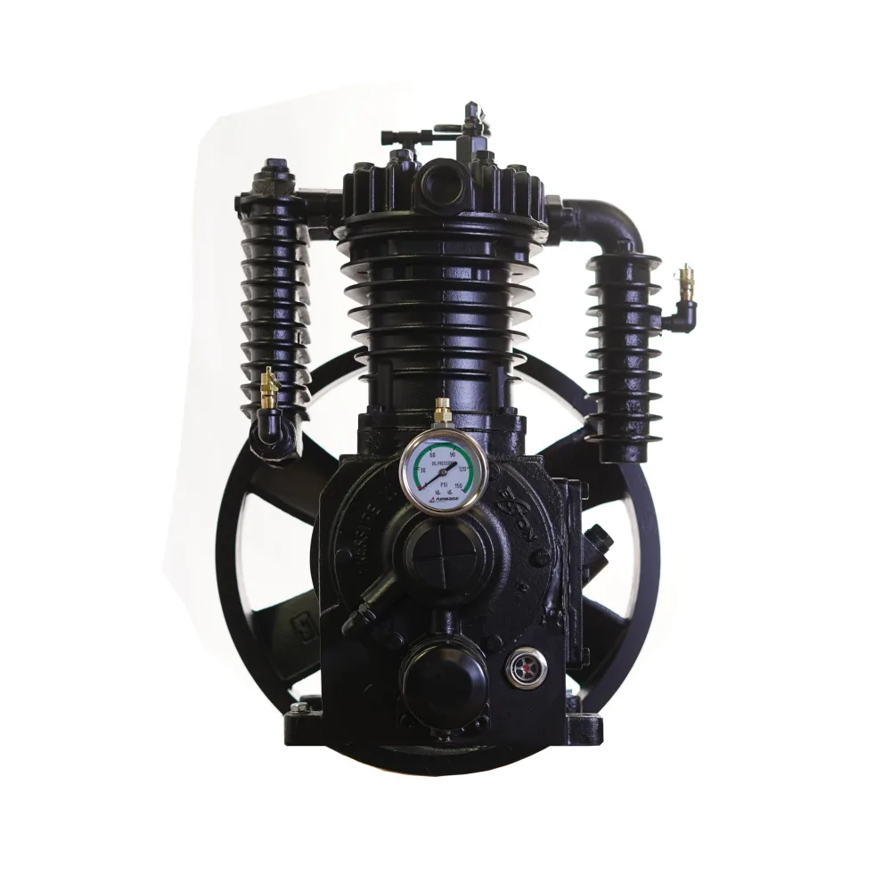 5HP Inline 24CFM Displacement 2 Stage Reciprocating Pressure Lubricated Bare Pump w/Flywheel, view 6