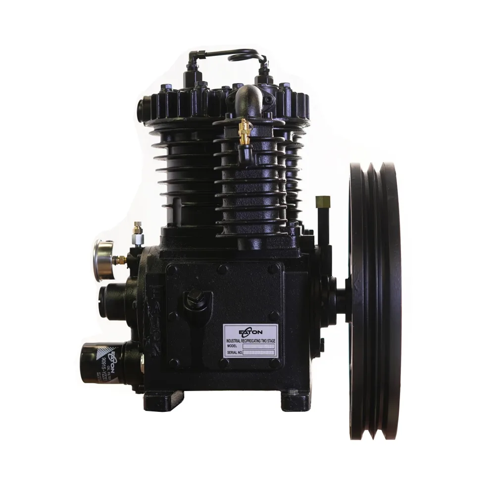5HP Inline 24CFM Displacement 2 Stage Reciprocating Pressure Lubricated Bare Pump w/Flywheel, view 7
