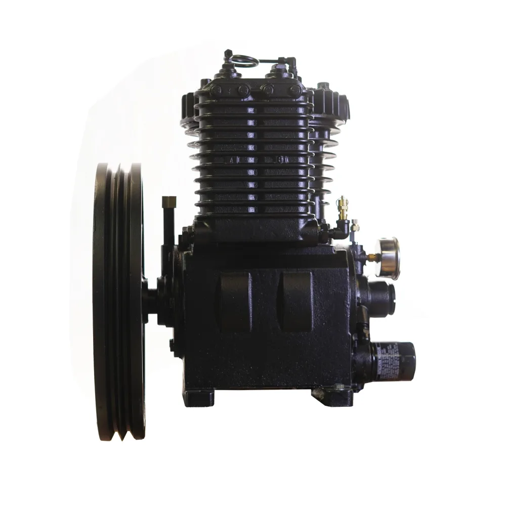 5HP Inline 24CFM Displacement 2 Stage Reciprocating Pressure Lubricated Bare Pump w/Flywheel, view 8