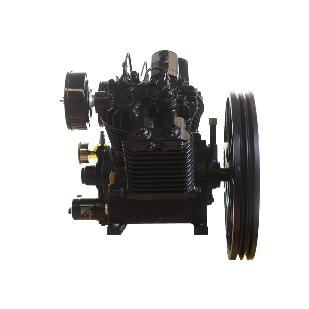 10HP 43CFM Displacement 2 Stage Reciprocating Pressure Lubricated Bare Pump w/Flywheel, view 4