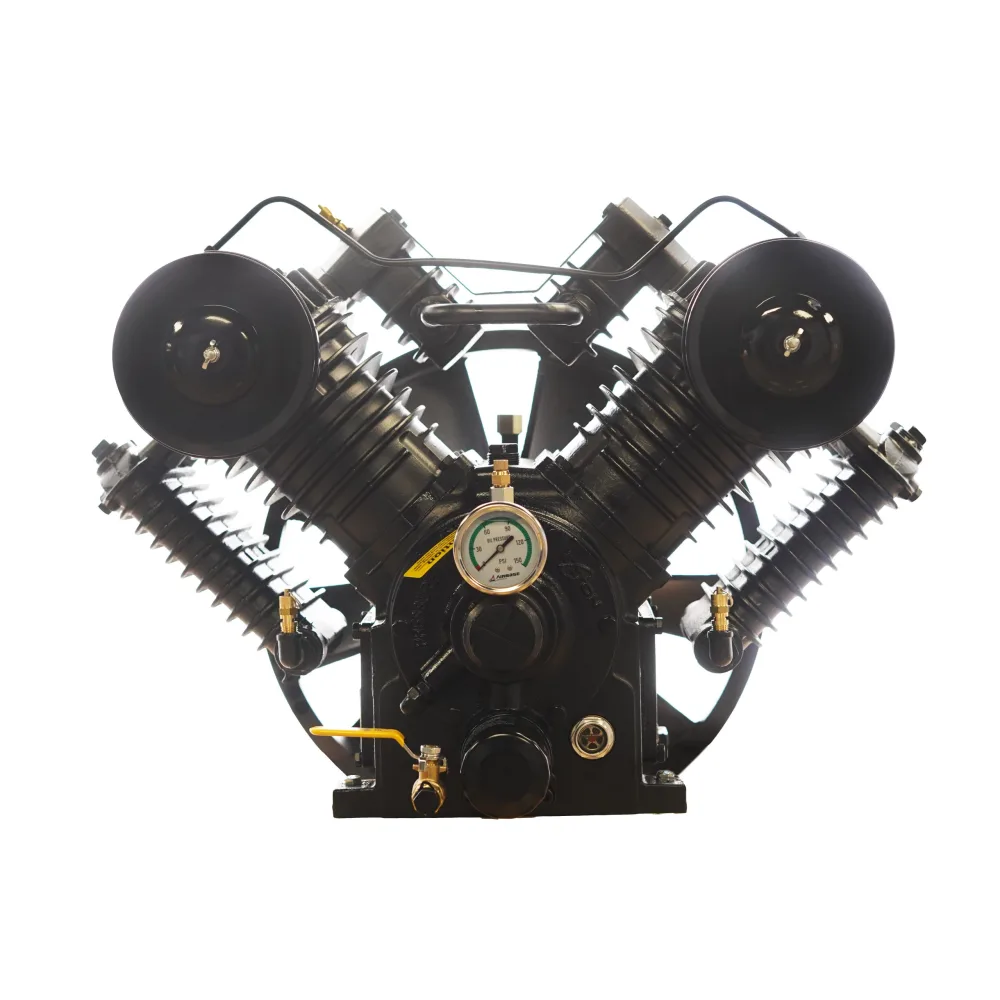 10HP 43CFM Displacement 2 Stage Reciprocating Pressure Lubricated Bare Pump w/Flywheel, view 5