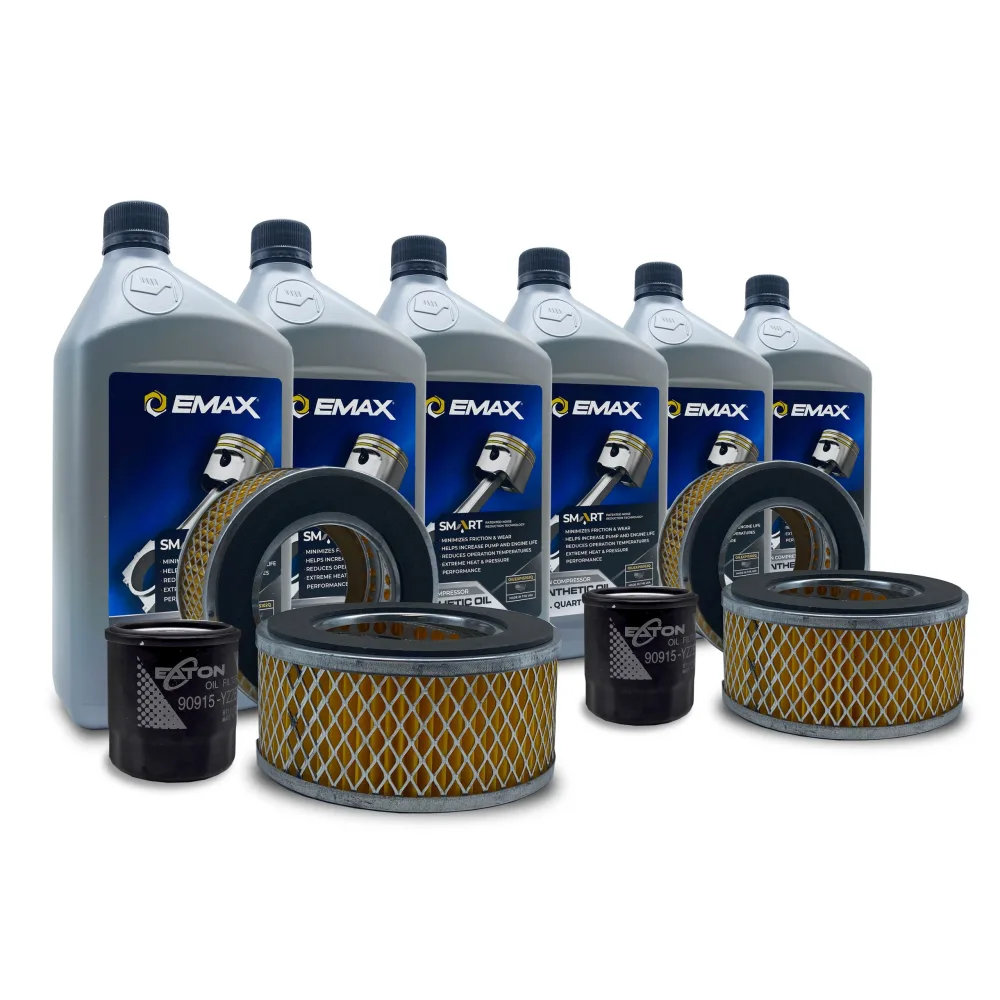 Extended Lifetime Pump Warranty Maintenance Kit w/ (4 ) FILTER058 (6) OILEXPIS102Q (1) FILTER125 Oil Filter (10HP 3 Cylinder 15HP & 20HP Piston Compressor