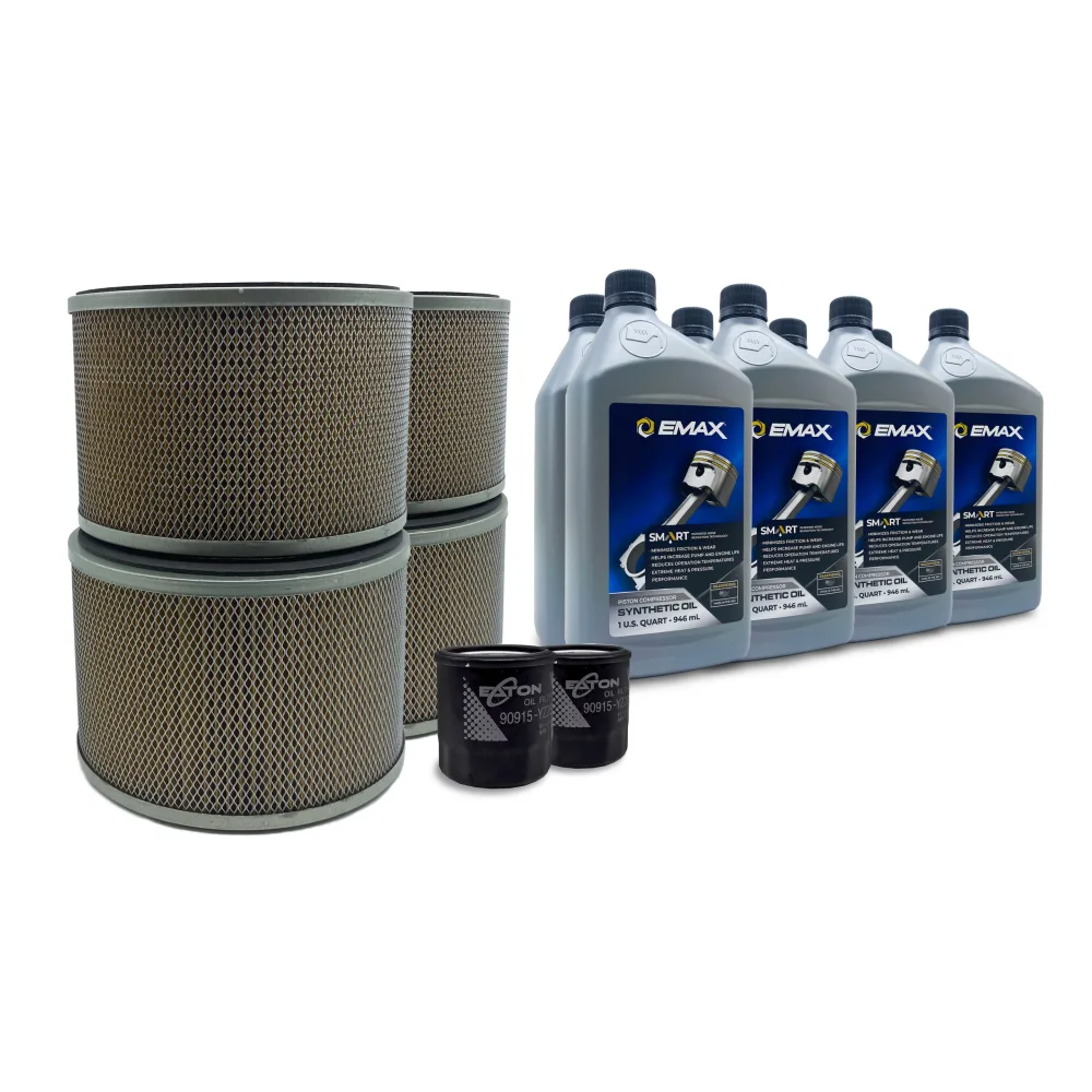 Extended Lifetime Pump Warranty Maintenance Kit w/ (4) FILTER092 (8)OILEXPIS102Q Smart Oil (1) FILTER125 Oil Filter For 25HP Piston Compressor