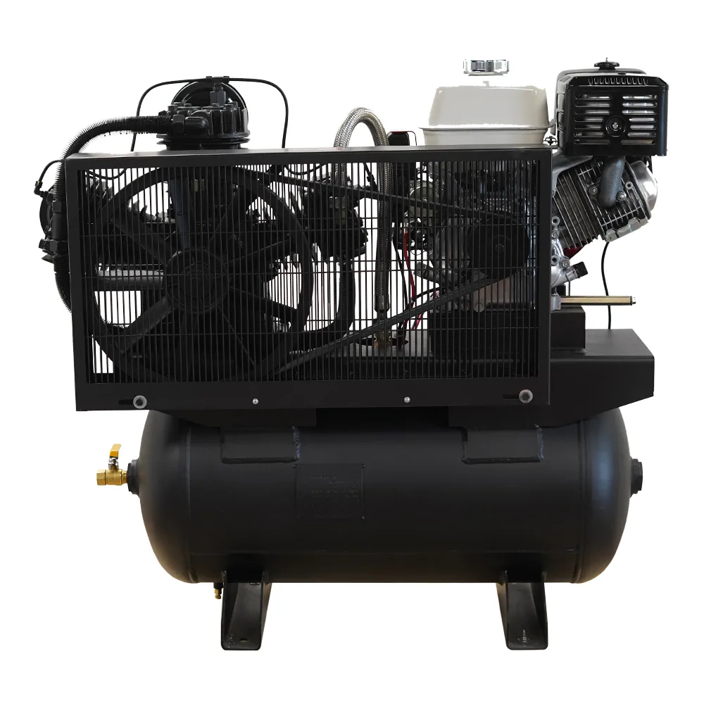 Honda Gas Driven w/Elec. Start 13HP 3Cyl 33CFM 30 gal.Truck Mount Stationary Air Compressor, view 5