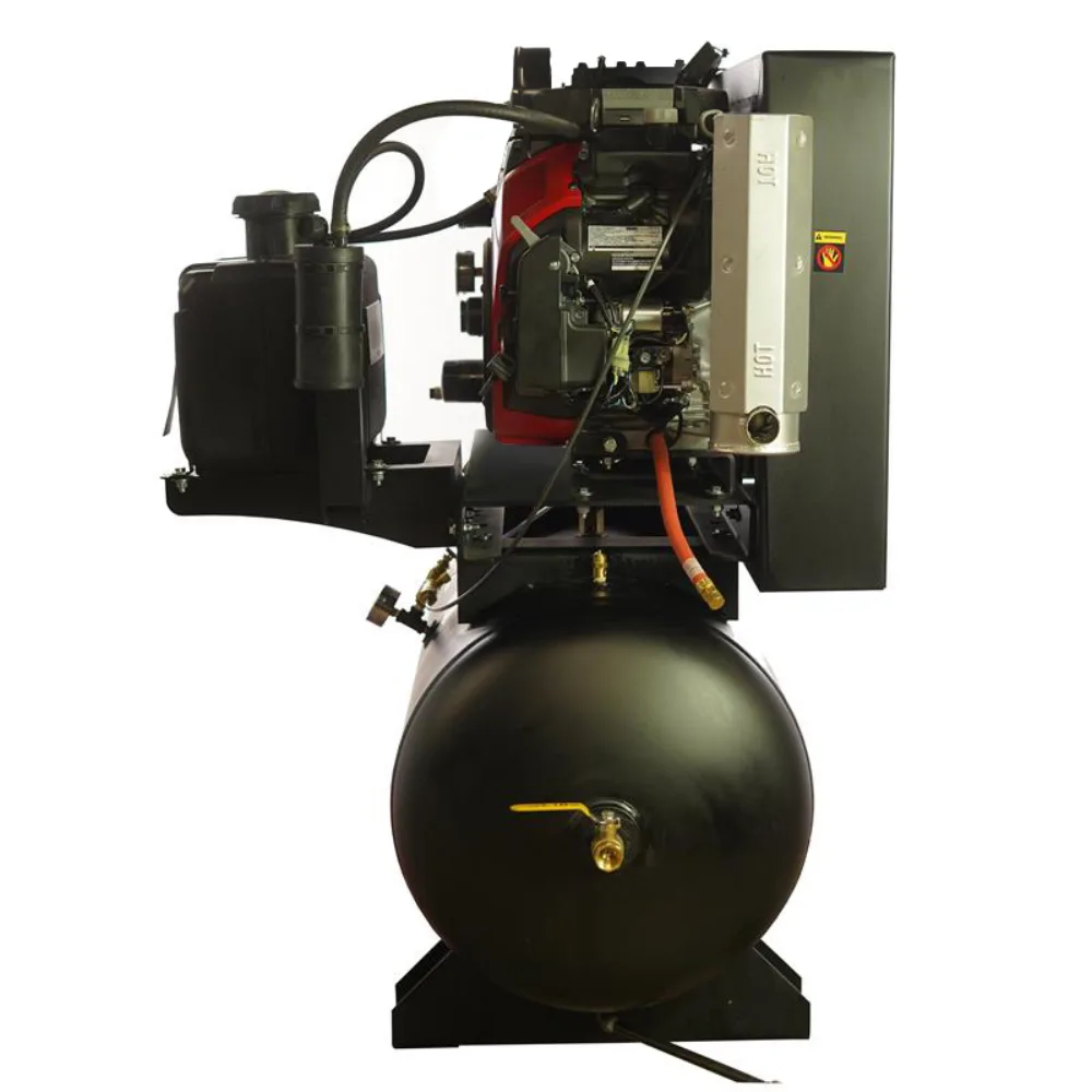 Honda Gas Driven w/Elec. Start 24HP 3Cyl 57CFM 60 gal.Truck Mount Stationary Air Compressor - 5 Gallon Gas Tank Included, view 2