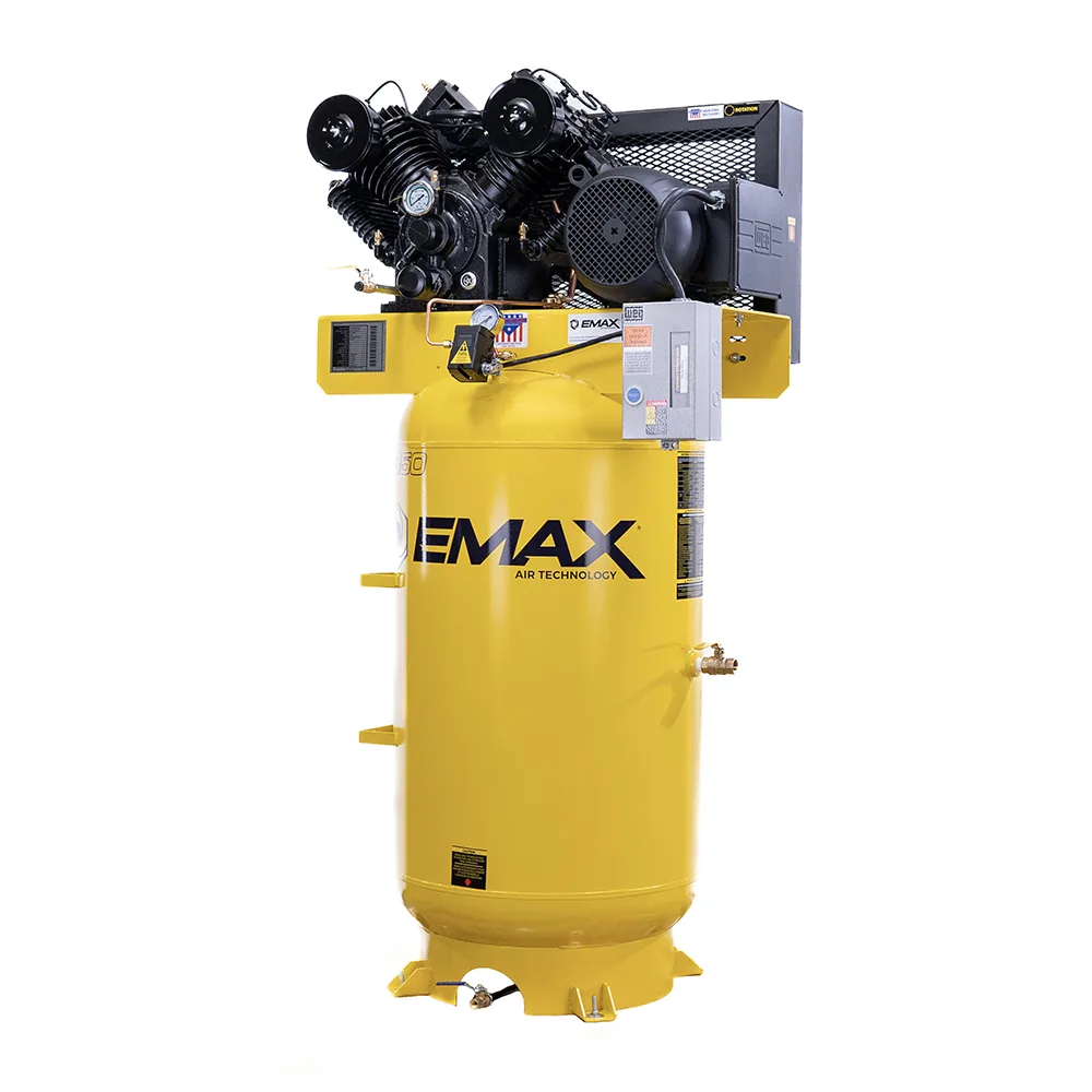 7.5HP 80-Gal Industrial Air Compressor, 31 CFM @ 100 PSI, 4-Cylinder Two-Stage, Pressure-Lubricated Pump, Isolator Pads, view 2