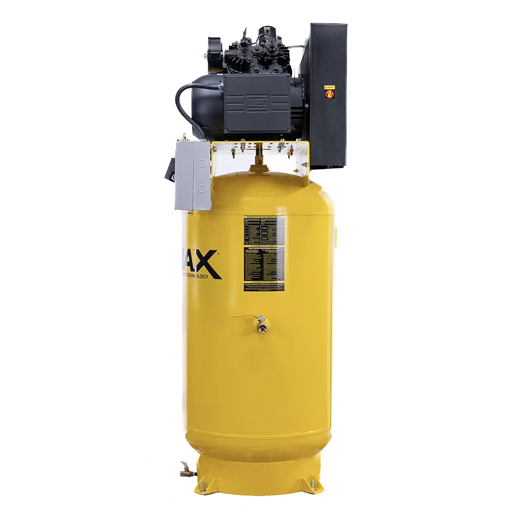 7.5HP 80-Gal Industrial Air Compressor, 31 CFM @ 100 PSI, 4-Cylinder Two-Stage, Pressure-Lubricated Pump, Isolator Pads, view 3