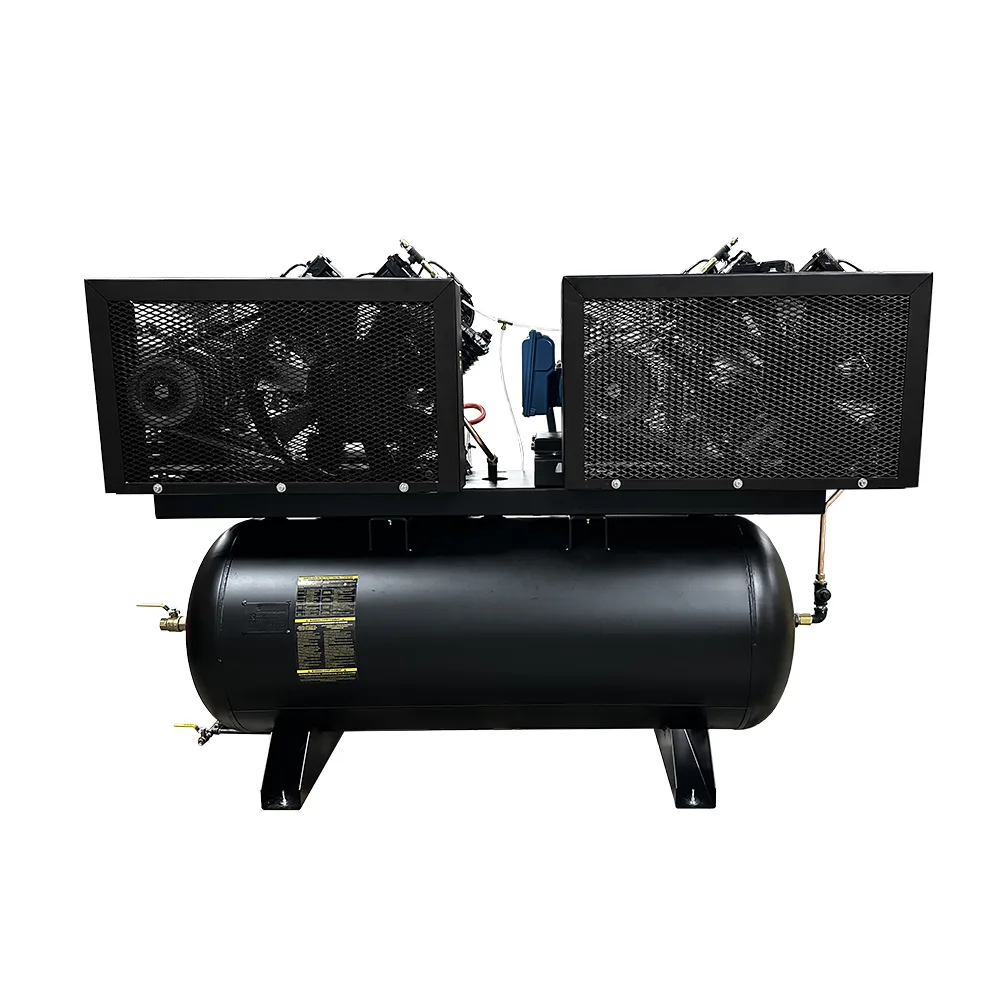 NEMA4 Compliant Weather-Resistant Duplex 15HP Air Compressor, 62 CFM, 230V 1-Phase, 120-Gal Horizontal Tank with Alternating Switch, view 4
