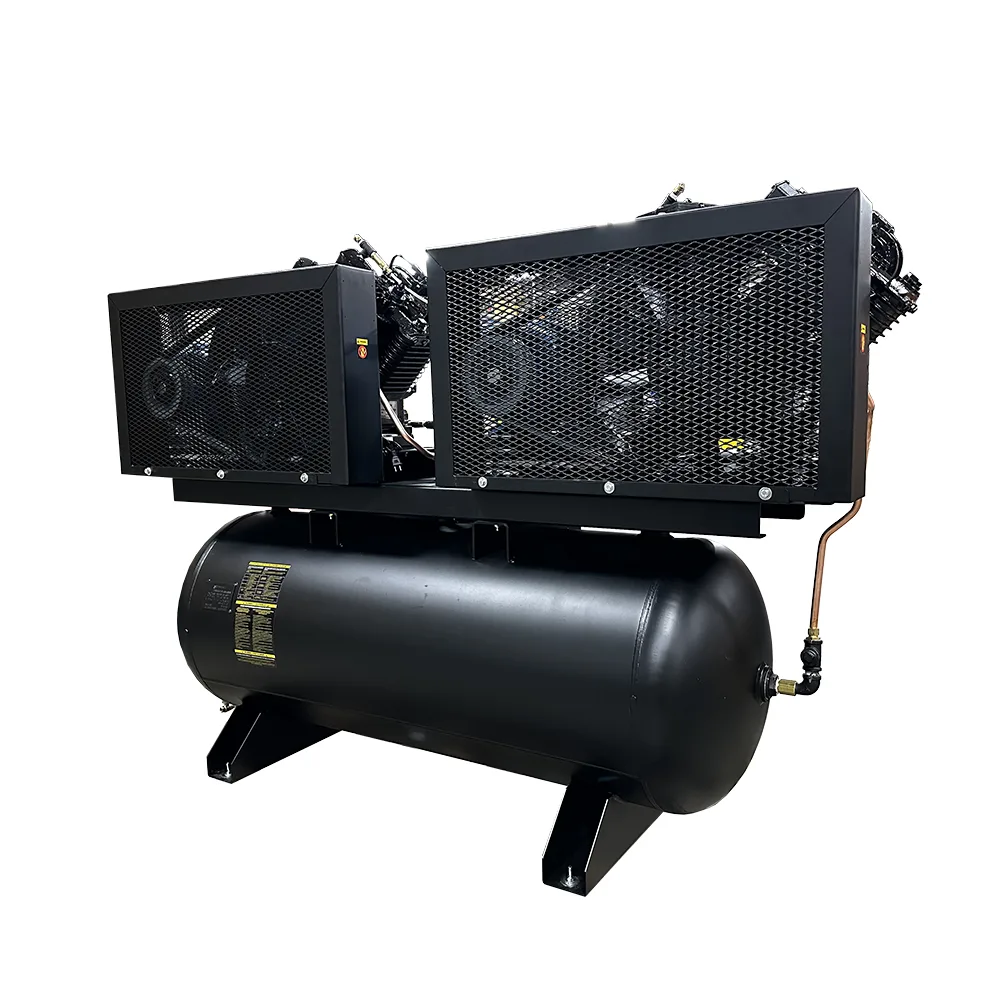 NEMA4 Compliant Weather-Resistant Duplex 10HP Air Compressor, 76 CFM, 230V 1-Phase, 120-Gal Horizontal Tank with Alternating Switch, view 3