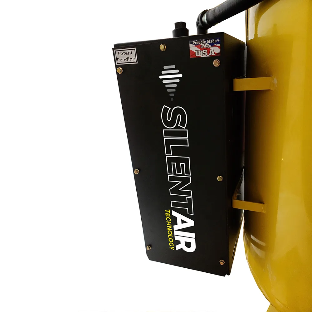 Silent Air™ 5HP 80-Gal Industrial Air Compressor, 19 CFM @ 100 PSI, Inline Two-Stage, Pressure-Lubricated Pump, Isolator Pads, view 2