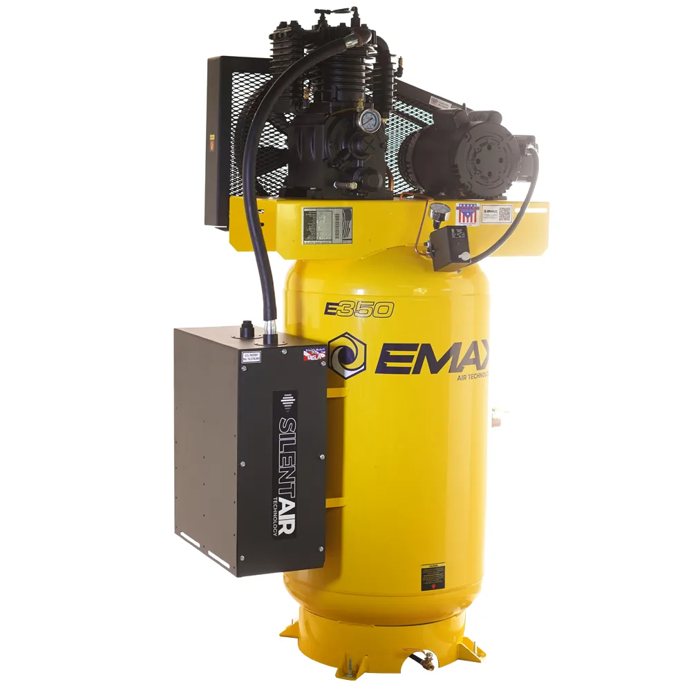 Silent Air™ 5HP 80-Gal Industrial Air Compressor, 19 CFM @ 100 PSI, Inline Two-Stage, Pressure-Lubricated Pump, Isolator Pads, view 3
