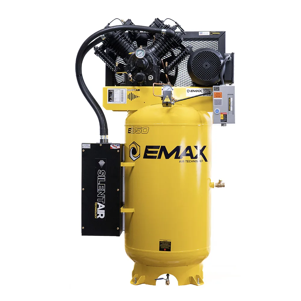 Silent Air™ 7.5HP 80-Gal Industrial Air Compressor, 31 CFM @ 100 PSI, 4-Cylinder Two-Stage, Pressure-Lubricated Pump, Isolator Pads, view 6