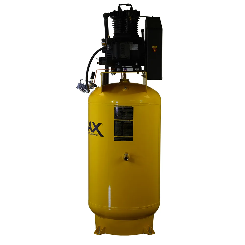 Silent Air Industrial Plus 5HP 19CFM 1- Phase 2-Stage 80 Gal. Vertical Stationary Electric Air Compressor-W/ Pressure Lube Pump , Isolator Pads, Belt Tensioner, Continuous Run, Auto Drain, view 3