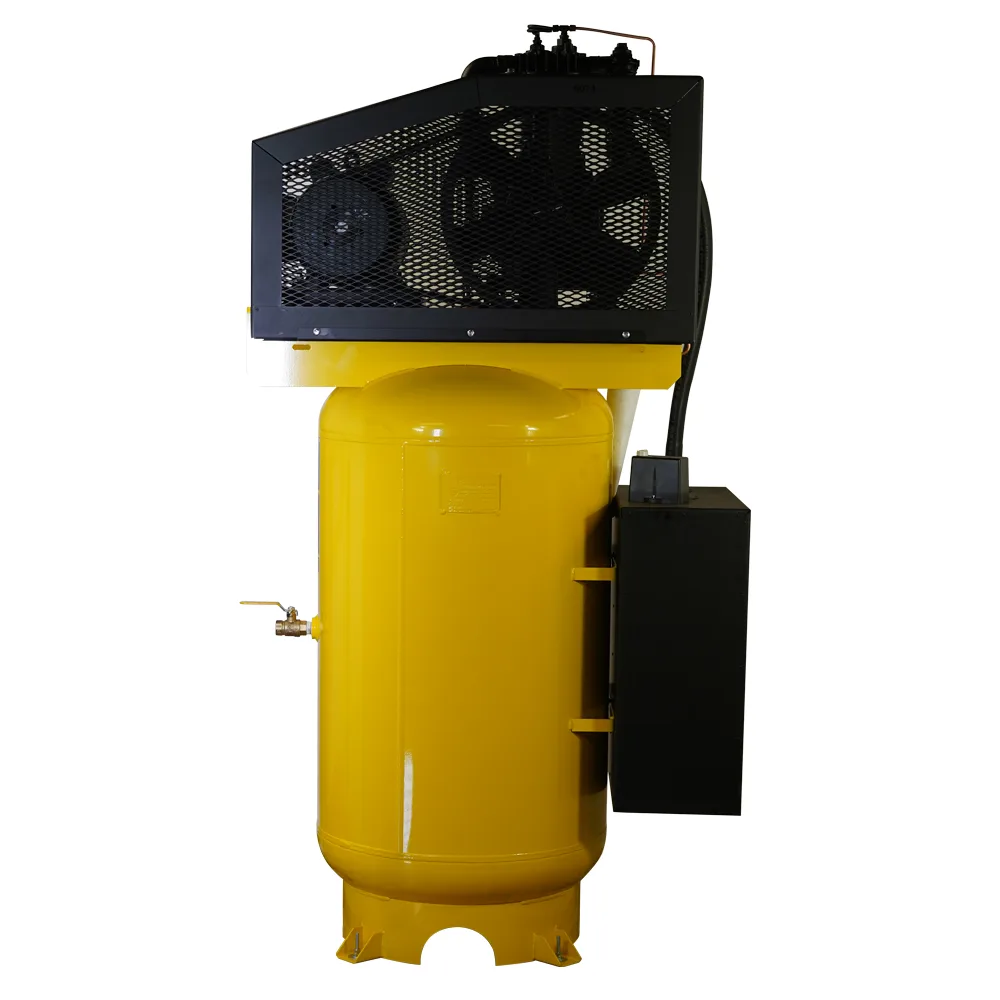 Silent Air Industrial Plus 5HP 19CFM 1- Phase 2-Stage 80 Gal. Vertical Stationary Electric Air Compressor-W/ Pressure Lube Pump , Isolator Pads, Belt Tensioner, Continuous Run, Auto Drain, view 5