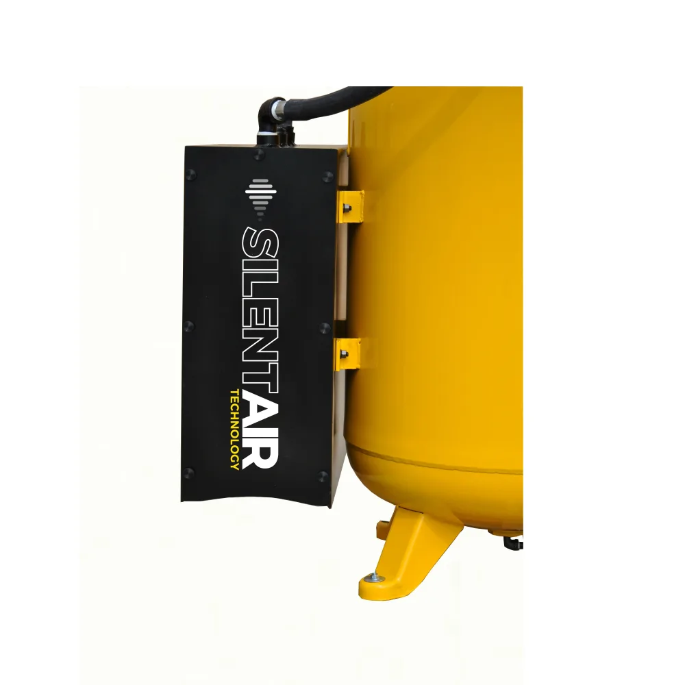 Silent Air Industrial Plus 5HP 19CFM 1- Phase 2-Stage 80 Gal. Vertical Stationary Electric Air Compressor-W/ Pressure Lube Pump , Isolator Pads, Belt Tensioner, Continuous Run, Auto Drain, view 7