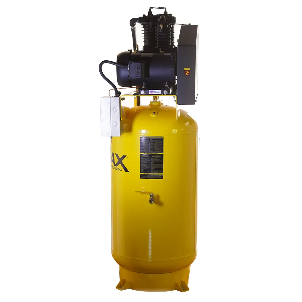 Silent Air Industrial Plus 5HP 19CFM 3 Phase 2460V 2-Stage 80 Gal. Vertical Stationary Electric Air Compressor-W/ Pressure Lube Pump , Isolator Pads, Belt Tensioner, Continuous Run, Auto Drain, view 3