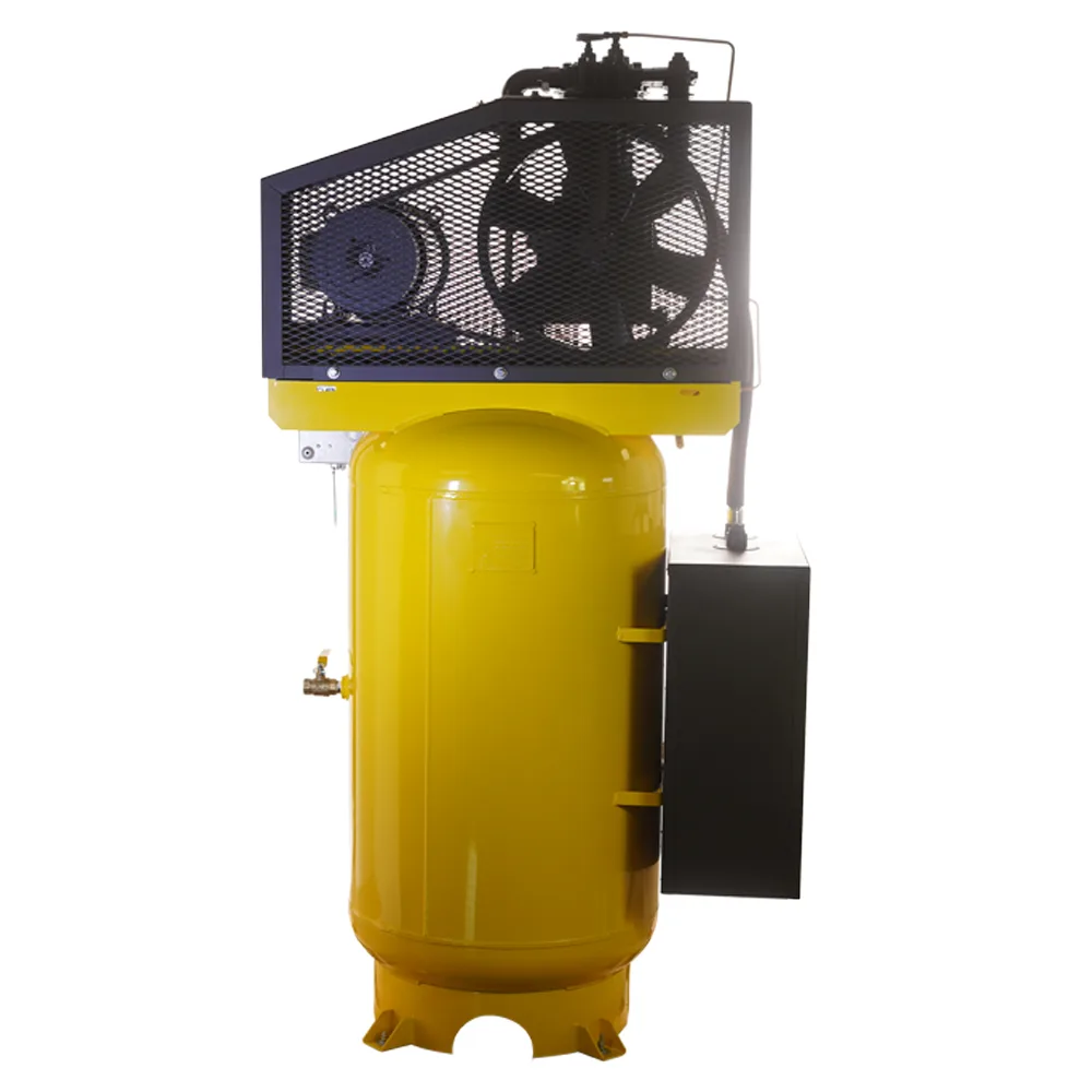 Silent Air Industrial Plus 5HP 19CFM 3 Phase 2460V 2-Stage 80 Gal. Vertical Stationary Electric Air Compressor-W/ Pressure Lube Pump , Isolator Pads, Belt Tensioner, Continuous Run, Auto Drain, view 4