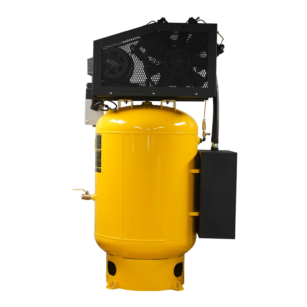 Silent Air Industrial Plus 10HP V4 38CFM 3- Phase 460V 2-Stage 120 Gal. Vertical Stationary Electric Air Compressor-W/ Pressure Lube Pump , Isolator Pads, Belt Tensioner, Continuous Run, Auto Drain, view 5