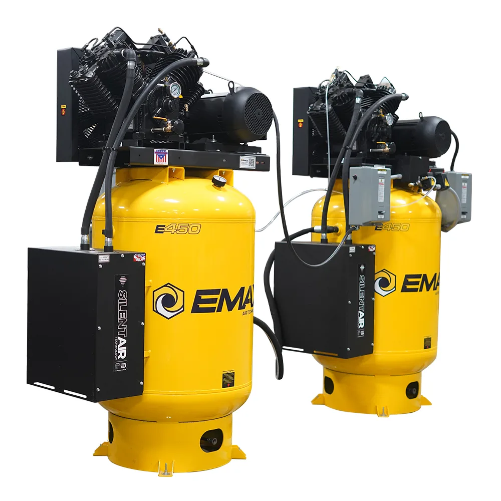 (2) SOLO Alternating Silent Air™ Compressors - 10HP V4, 76 CFM, 120-Gal Vertical, 3-Phase, 460V, Radiator Aftercoolers, view 3