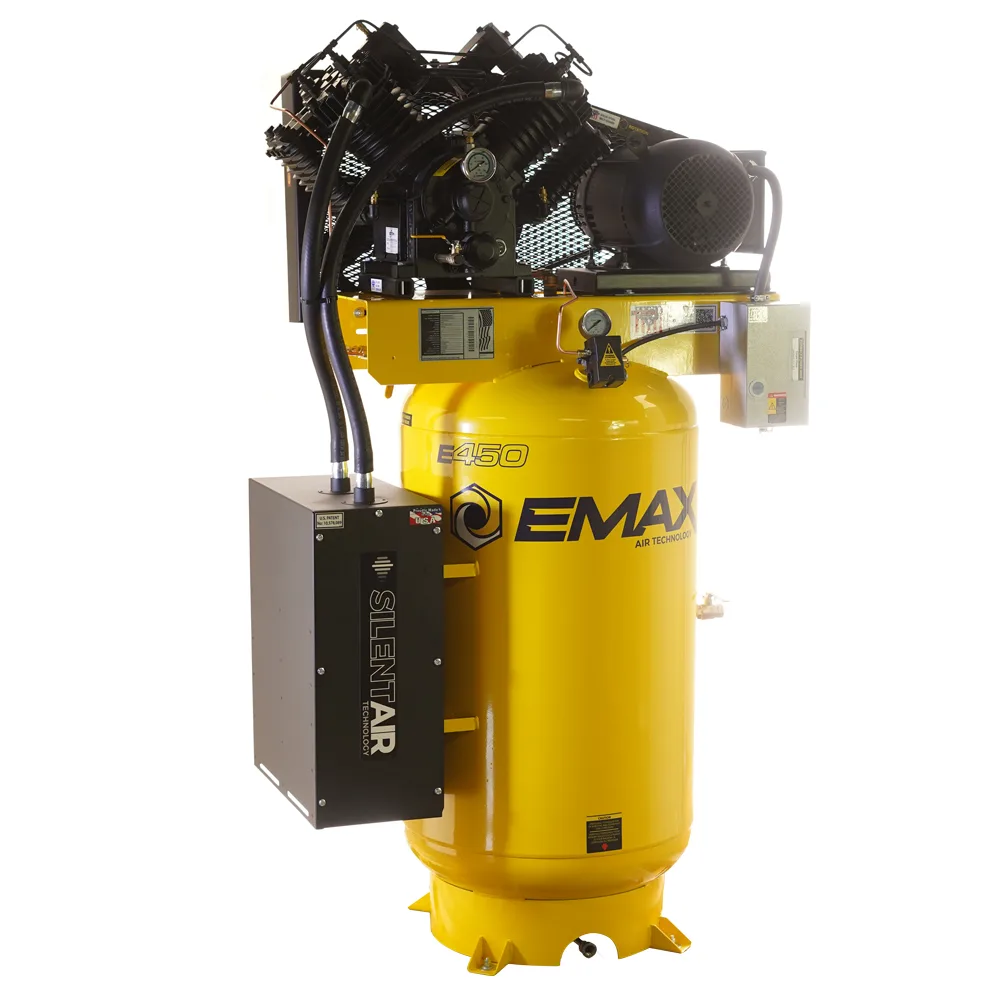 Silent Air Industrial 10HP Air Compressor - 38 CFM, 1-Phase 230V, 80-Gal Vertical, Pressure Lube Pump, Auto Drain & Aftercoolers, view 2