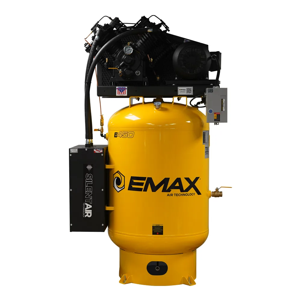 Silent Air Industrial 10HP Air Compressor - 38 CFM, 1-Phase 230V, 120-Gal Vertical, Pressure Lube Pump, Auto Drain & Aftercoolers, view 4