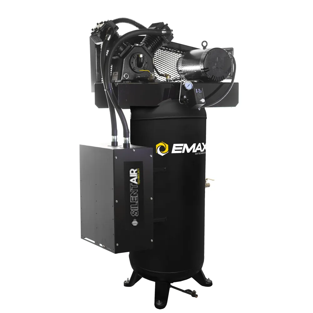 Silent Air™ Industrial 5HP 2CYL Single Stage 19CFM 60 Gallon Air Compressor &#8211; Splash Lube Pump,w/Isolator Pads- Includes Maintenance Kit