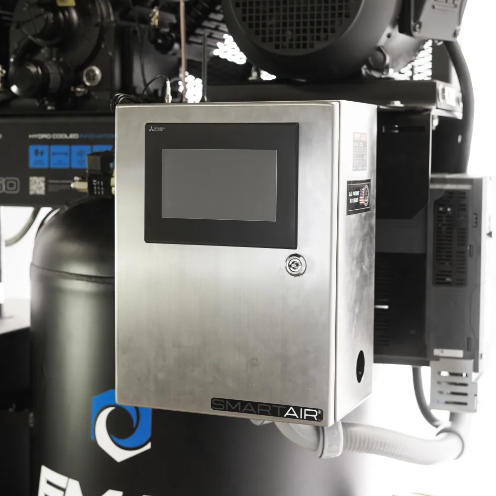 Hydro SMART AIR® 10HP Silent Air Compressor - 38 CFM, 3 Phase 208V, 80 Gallon, 2-Stage Pressure Lubricated Pump, Water-Cooled, 100% Duty Cycle, WiFi PLC Controls, view 7
