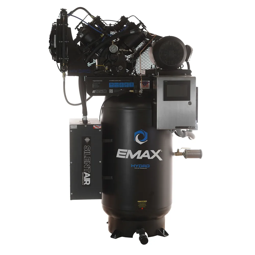 Hydro SMART AIR® 10HP Silent Air Compressor - 38 CFM, 3 Phase 208V, 80 Gallon, 2-Stage Pressure Lubricated Pump, Water-Cooled, 100% Duty Cycle, WiFi PLC Controls